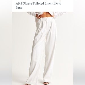 Abercrombie and Fitch Sloane Tailored White Linen Pants -NWT Size XXS Regular